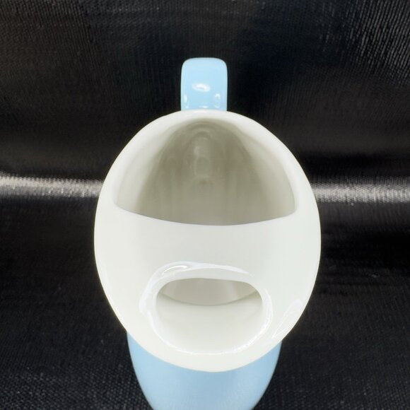 Vintage Hall Pottery Nora Pitcher Carafe Jug Pale Blue White Inside Stoneware - Picture 6 of 11